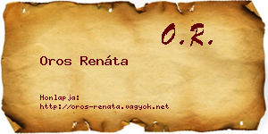 Oros Renáta névjegykártya
